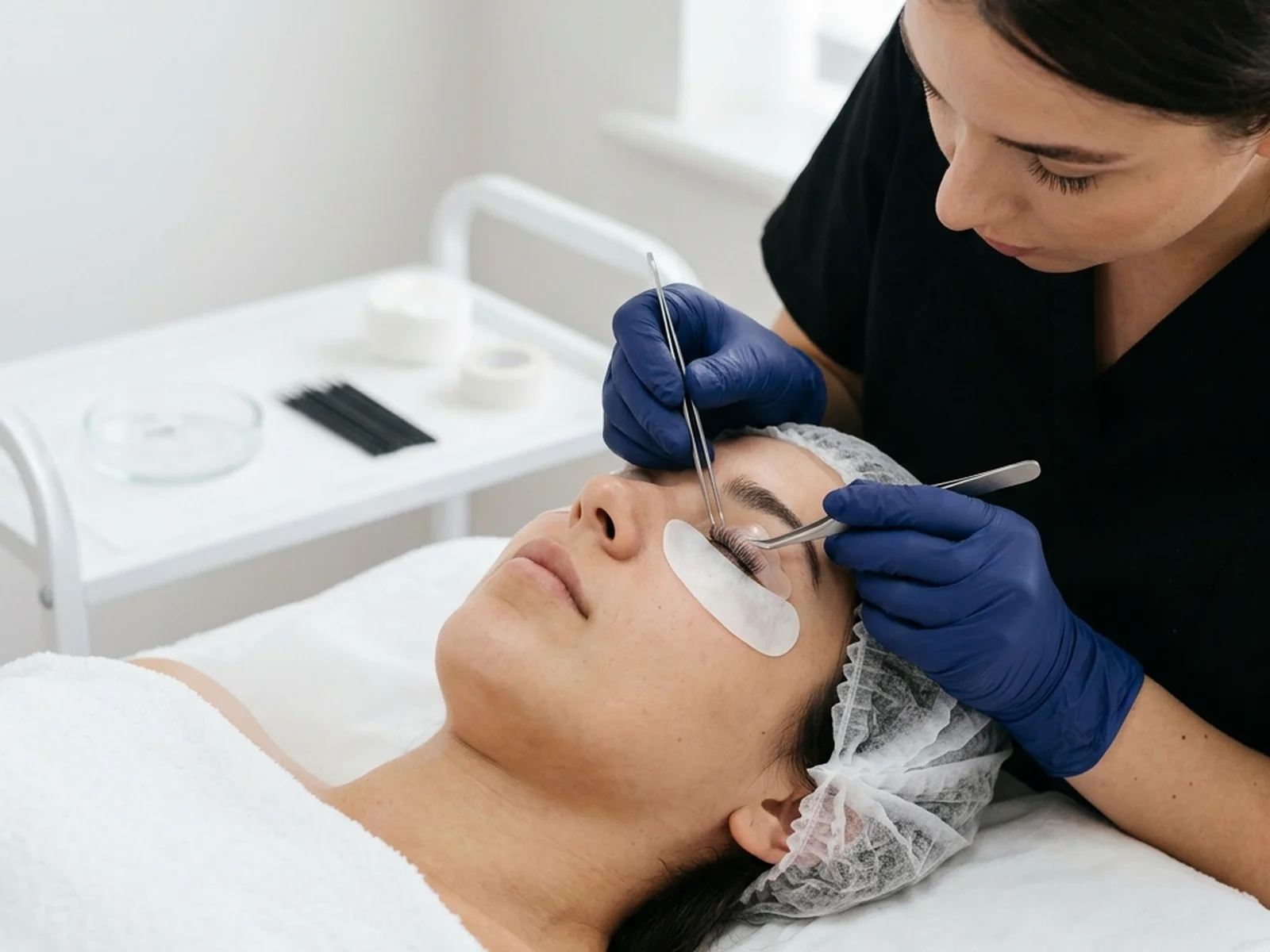 Professional lash lift and tint treatment at a Canadian beauty salon