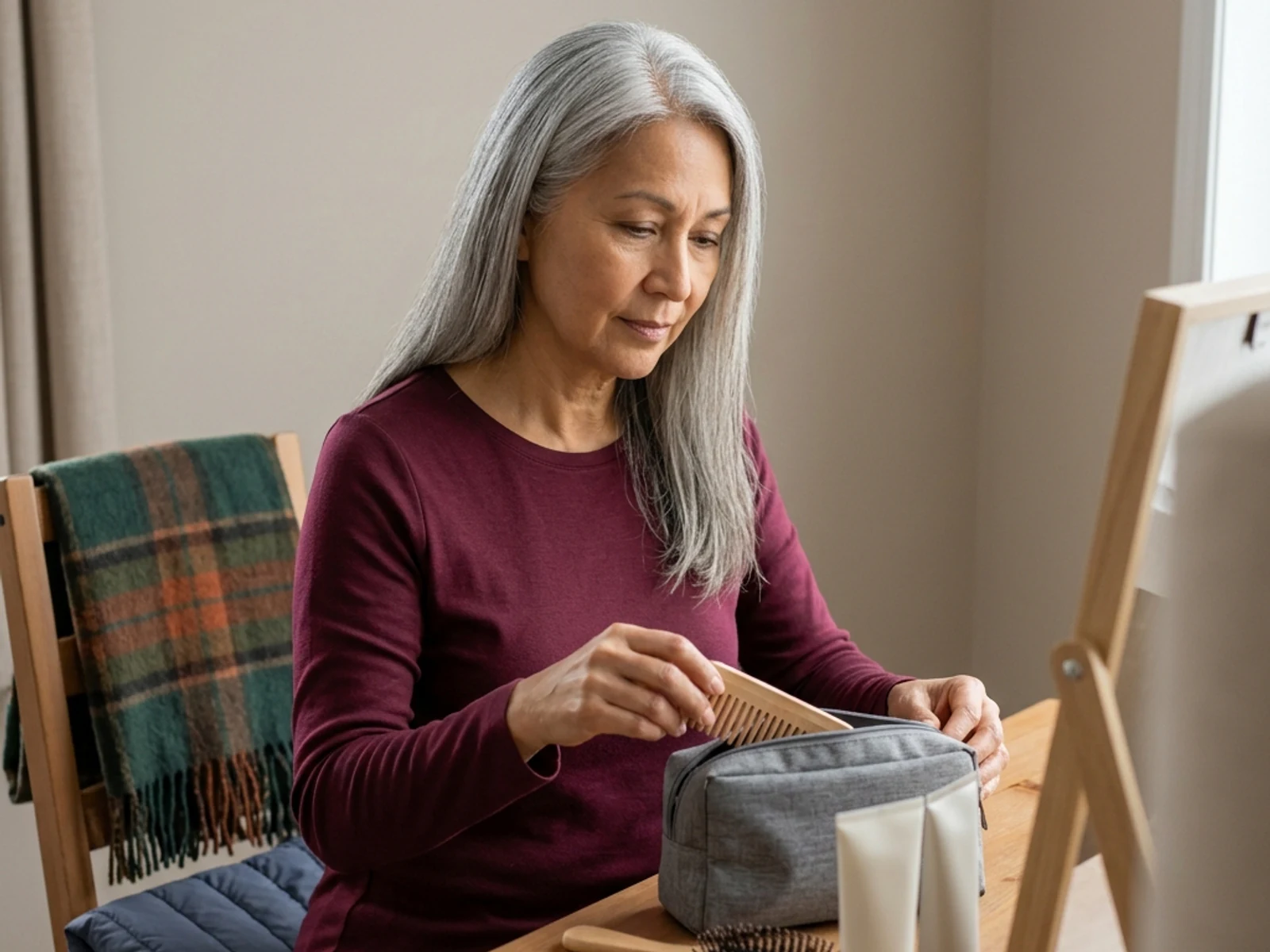 Traveller comparing hair tools and unbranded conditioning products for New Brunswick travel