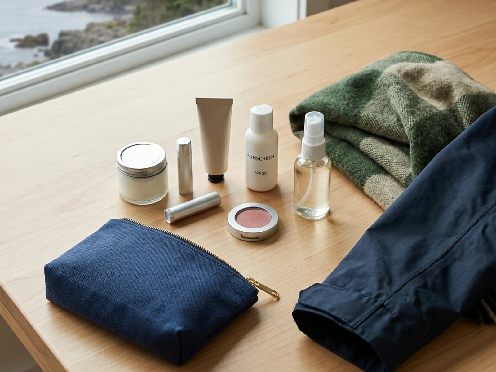Sealed unbranded skin, lip and makeup products prepared for transport