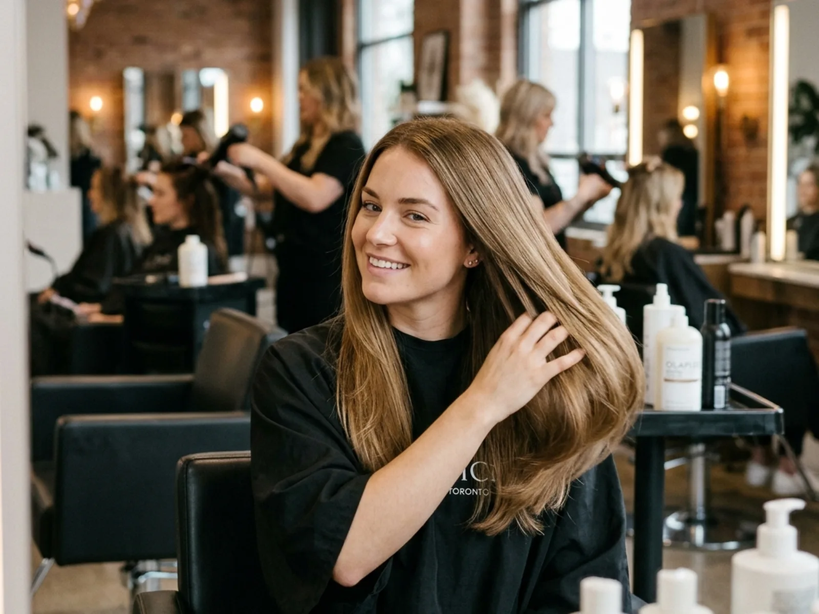 Hair restored after bond-repair treatment at a Canadian salon