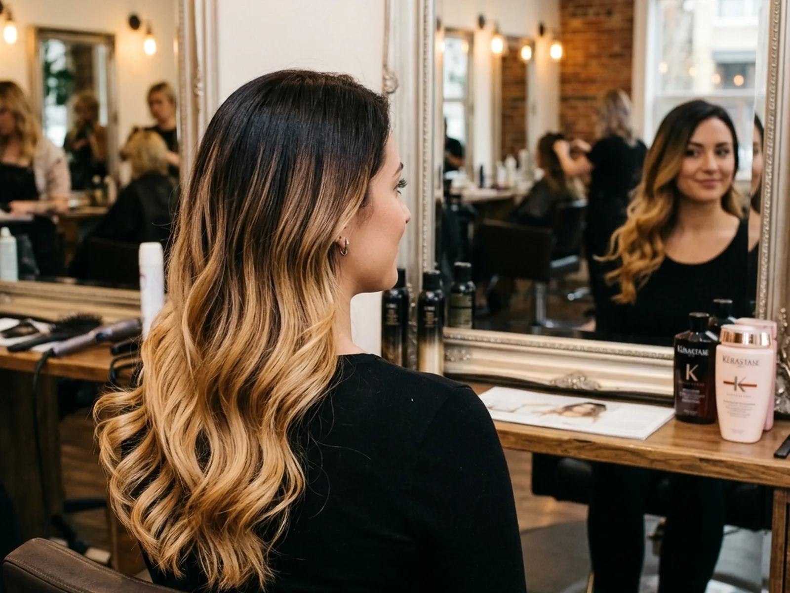 Ombre hair colour result at a Canadian salon